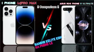 Asus rog phone 5 ultimate vs I phone 14 pro max Comparison #shorts#viralshorts#mobile