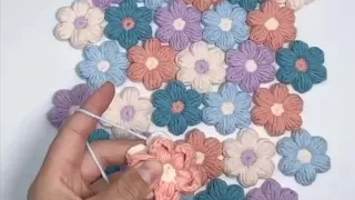 Crochet Puff Flower Bag