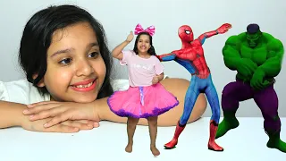 شفا صغرت تؤامتها ! ! Shfa with Superheroes Dance