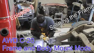 C-10/20 AWD Project Truck gets the frame shortened and body mounts | Episode 3