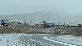 Horrible Highway in Wyoming. Many Semi Trucks wreck on i-80