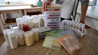 Organize refrigerator, store food/prepare lunch before work