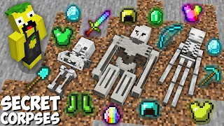 I found THE SECRET CORPSES OF A RAREST MOBS in Minecraft ! SECRET DEAD MOBS !