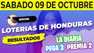 Sorteo 9PM Loto Honduras, La Diaria, Pega 3, Premia 2, Sábado 9 de Octubre del 2021 | Ganador 😱🤑💰💵