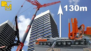 426,500 ft tall heavy crane Liebherr LTM 1650-8.1 mighty 650 ton crane with 230 ft luffing jib
