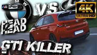 BMW M135i vs Hyundai i30 N +60-255 Autobahn Waylens RaceRender [4k]