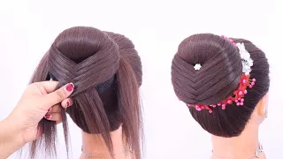 Beautiful Donut Bun Hairstyle | Advance Hairstyle For Wedding Girls | Amazing hairstyle design