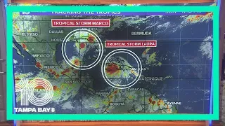 Tracking the tropics: Marco downgrades to a tropical storm; Laura gains a little more strength