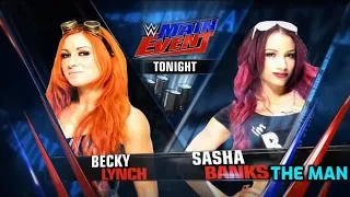 Becky Lynch vs Sasha Banks W Namoi and Tamina - Main Event 2015 HD