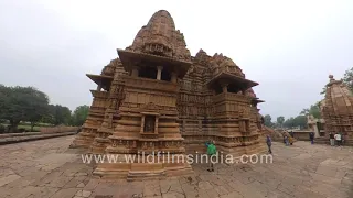 Khajuraho Temples 360 video, Madhya Pradesh: nagara-style architectural symbolism and sculptures