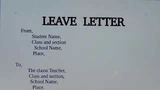 Leave Letter for School//School leave application//Leave Letter writing//