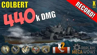 DAMAGE RECORD! Colbert 440k Damage | World of Warships Gameplay