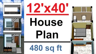 12x40 Small House Plan || 480 sq ft Ghar Ka Naksha #houseplan #12x40houseplan