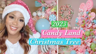 2023 Pink Candy Land Christmas Tree | Decorate with Me | Pastel Christmas