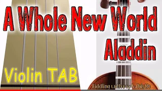 A Whole New World - Aladdin - Violin - Play Along Tab Tutorial