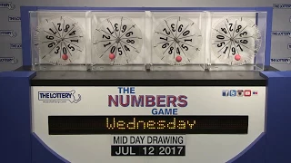 Midday Numbers Game Drawing: Wednesday, July 12, 2017