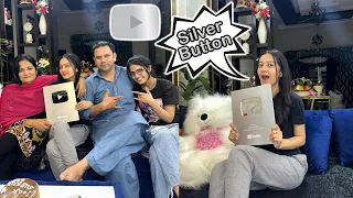Finally YouTube silver button agyaa 😭 celebration with family | Rabia Faisal