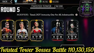 Twisted Tower Bosses Battle 110 , 130 & 150 Fights + Reward | MK Mobile