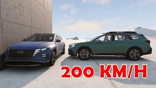 Hyundai Tucson vs Subaru Outback 200 KM/H - BeamNG Drive