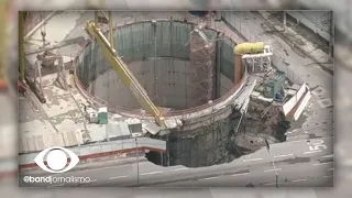 Buraco na Marginal Tietê se abriu durante obra do Metrô