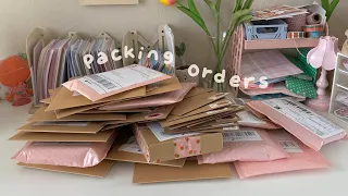 asmr packing orders 💌 no music or talking [1 hour real time] + stationery trade unboxing