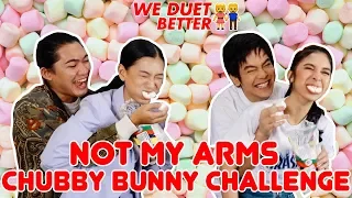 NOT MY ARMS CHUBBY BUNNY CHALLENGE WITH JOSHLIA | I LOVE YOU HATER | WE DUET BETTER