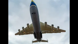 Antonov AN-225 Mriya. UKKM landing. Close view