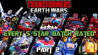 Every 5 star rated Transformers Earth Wars part 2
