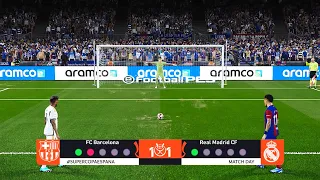 Barcelona vs Real Madrid | Supercopa de España Final | Penalty Shootout | PES