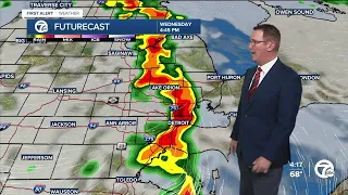 Severe storm chance Wednesday afternoon