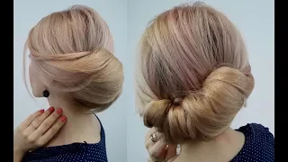 EASY LAZY HAIRSTYLE QUICK TWISTED BUN UPDO | Awesome Hairstyles  ✔