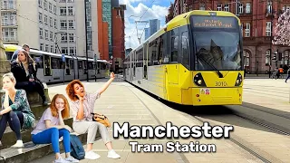 HD[4K] Saint Peter’s Square | 𝐓𝐫𝐚𝐦 𝐒𝐭𝐚𝐭𝐢𝐨𝐧 🚂 Manchester UK 🇬🇧