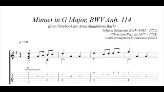 Classical Guitar - J. S. Bach - Minuet in G Major, BWV Anh. 114 (Notebook for Anna Magdalena Bach)