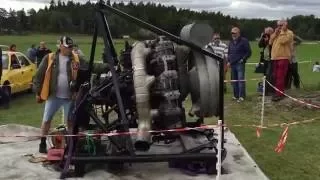 Wright Cyclone helicopter engine R-1820 1425 hp startup