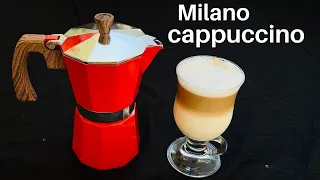 How to cook a delicious cappuccino in a geyser coffee maker. Step by step instructions. Time to eat.
