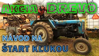 Zetor 25 K  r.1959🚜 | Návod na studený štart kľukou a dovoz dreva 🚜