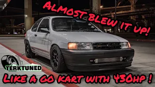 Sleeper Turbo Toyota Tercel! 2100lbs and 430hp of Fun on the street! **Almost Blew up on us**