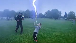 he thinks he can control a lightning strike..