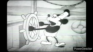 Steamboat Willie but on an old tv