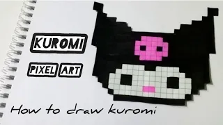 Kuromi Pixel Art | pixel art ideas - How to draw kuromi pixel art #pixelart #kuromi