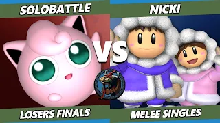 Valhalla IV Losers Finals - Nicki (Ice Climbers) Vs. Solobattle (Jigglypuff) Smash Melee - SSBM