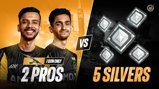 2 Professional Players VS 5 Silver but Pros share a GUN | ft. @Officialhellfcs & @Deathmaker