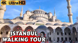 🇹🇷Sultan Ahmed Blue Mosque Hagia Sophia  sultanWalking Tour Travel Guide Istanbul 2024 Türkiye