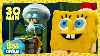 ¡30 minutos de Navidad en el Fondo de Bikini! | Bob Esponja en Español