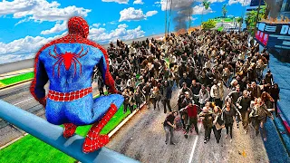 Surviving a ZOMBIE APOCALYPSE as SPIDERMAN In GTA 5!