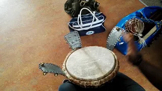 Patrick Ngambi playing the Djembé rhythm Yoba