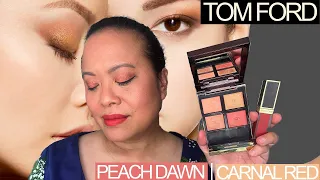 TOM FORD Peach Dawn & Liquid Lip Luxe Matte in Carnal Red - TRY ON and REVIEW