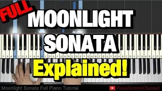BEETHOVEN - MOONLIGHT SONATA - 1ST MOVEMENT (Piano Tutorial Lesson) (Complete)