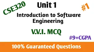 Unit 1  | MCQs | CSE320 | Introduction to software engineering | LPU