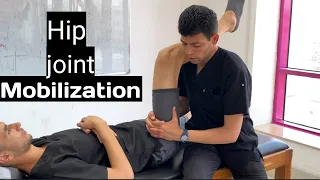 Hip Joint Mobilization (distraction ,ant/post  ,lat/med ,inf )glide